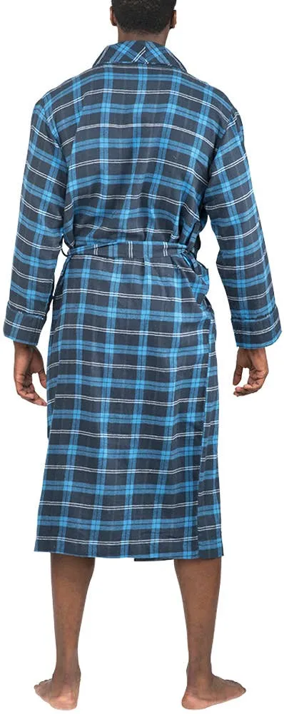 NORTY Mens S-2XL Royal-Navy Plaid Robe 34102