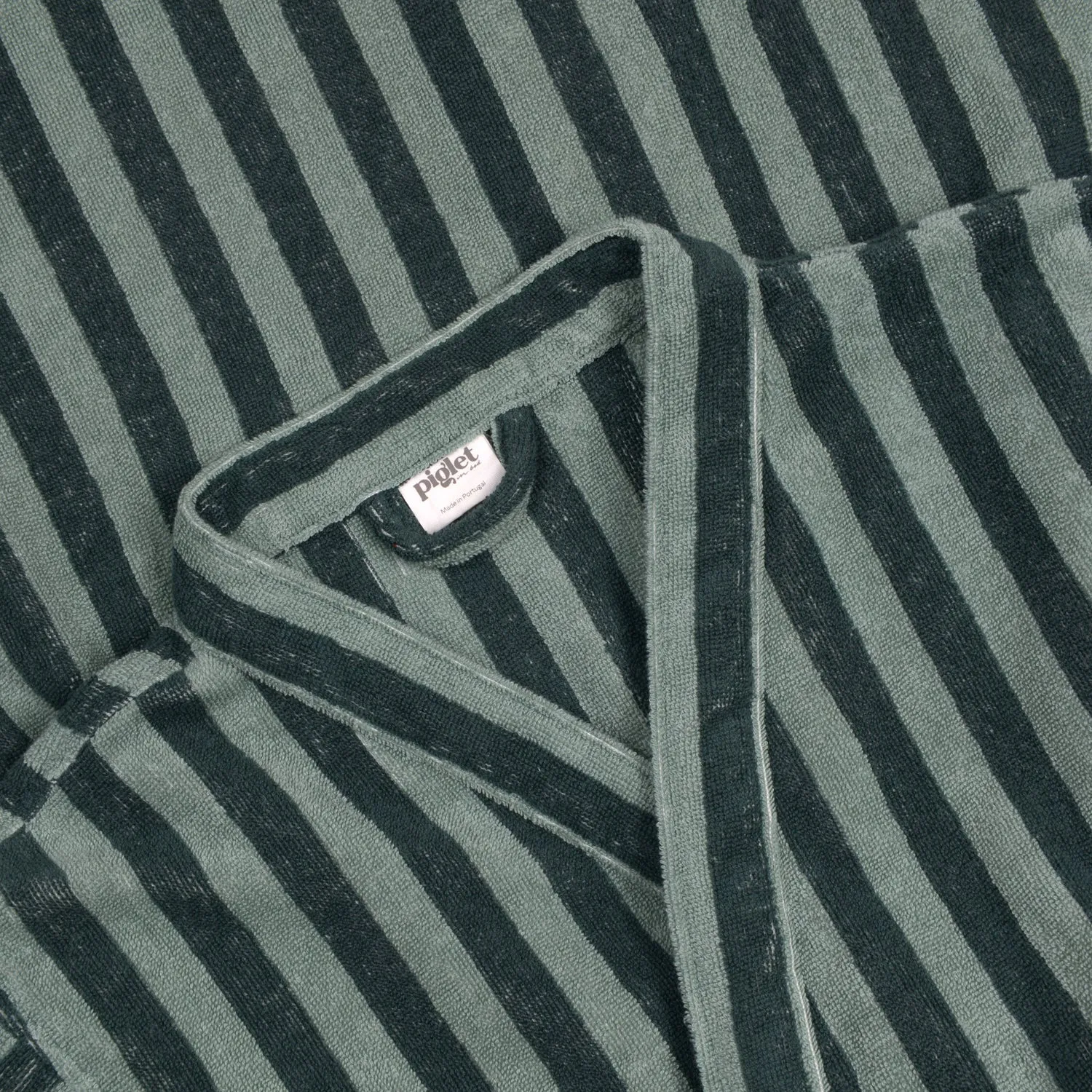 Pine Green Pembroke Stripe Cotton Robe
