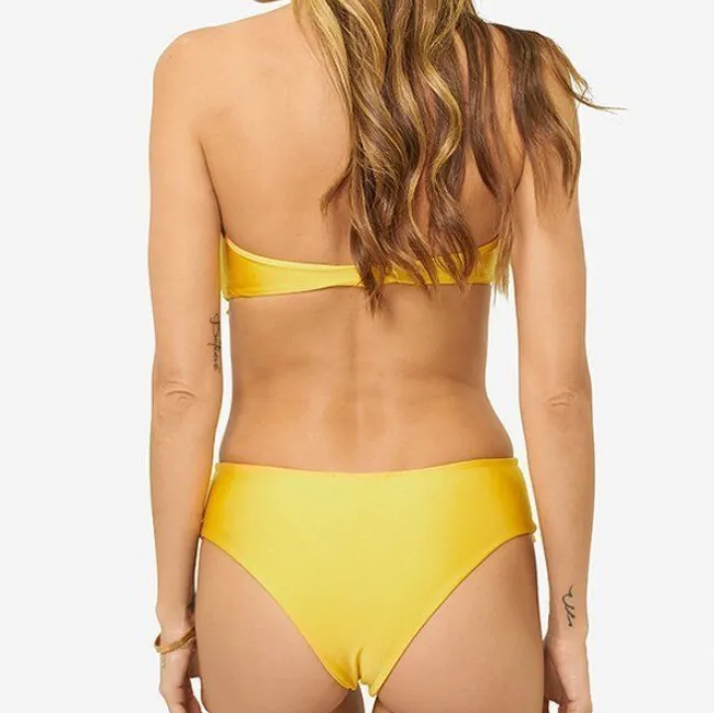 Plain Flapper High Rise Thong Bottom Tube Bikinis