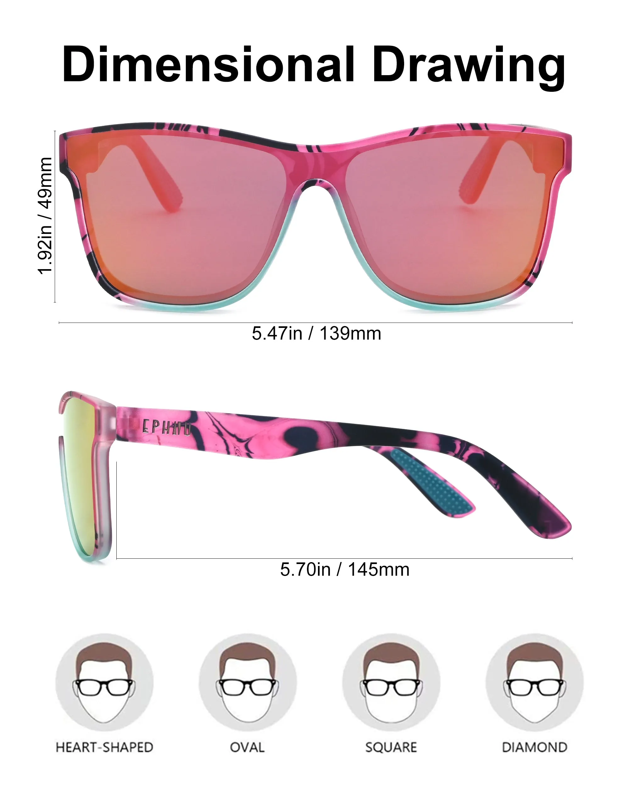 Polarized Sports Sunglasses with Full Mirror Lens YS009-C9