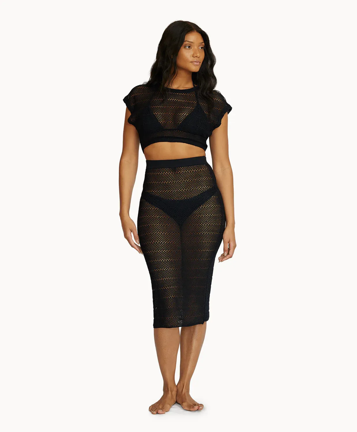 PQ Crochet Midi Skirt