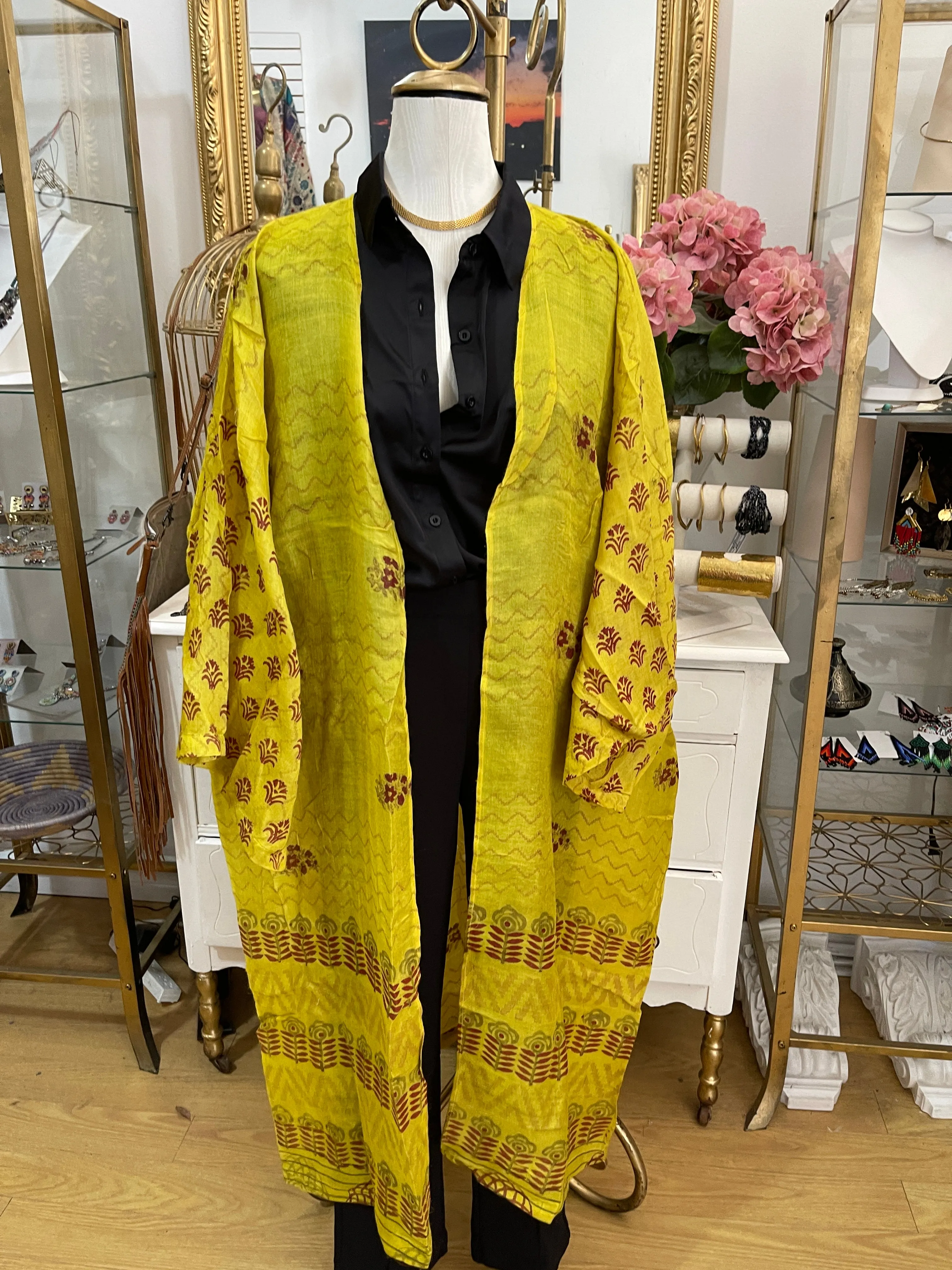 Pure vintage wool  haori robe-Ava