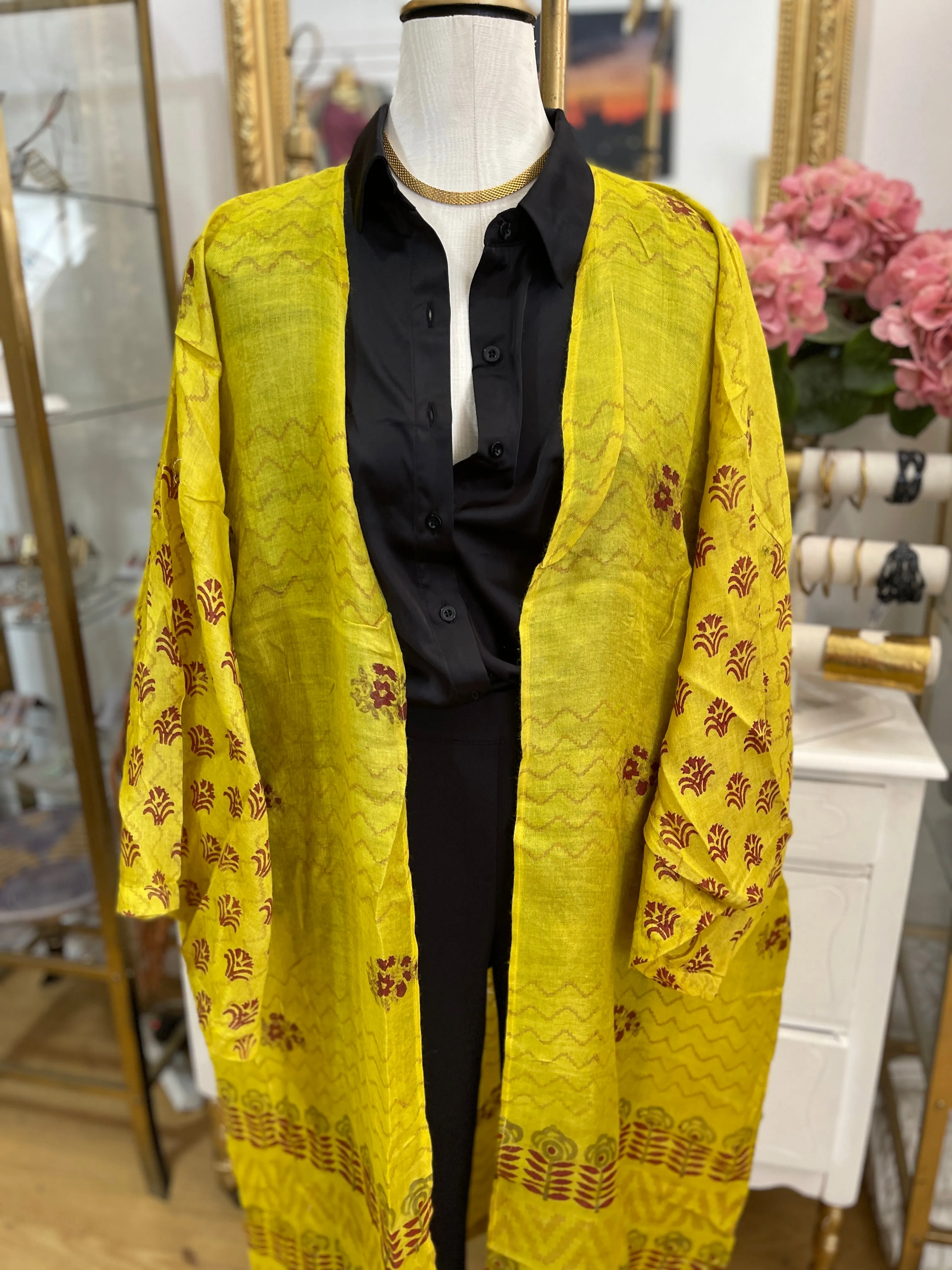 Pure vintage wool  haori robe-Ava