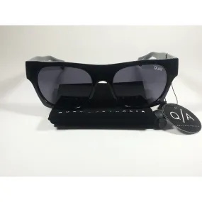 Quay Something Extra Square Sunglasses QW000297 Black Frame Gray Smoke Gradient Lens