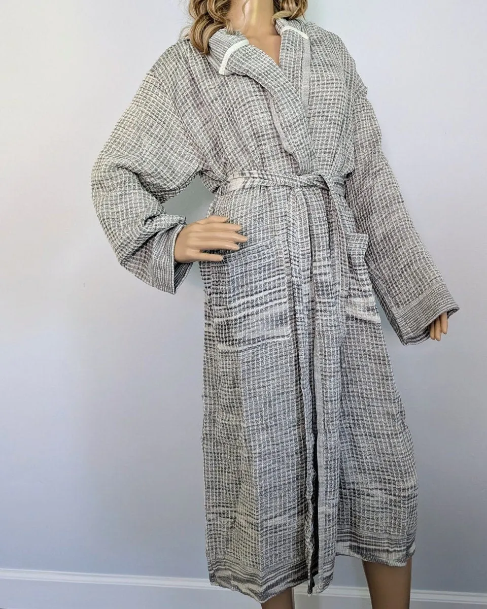 Radiant Bathrobe Collection – Hooded Waffle Weave Turkish Cotton Robes, Soft & Breathable