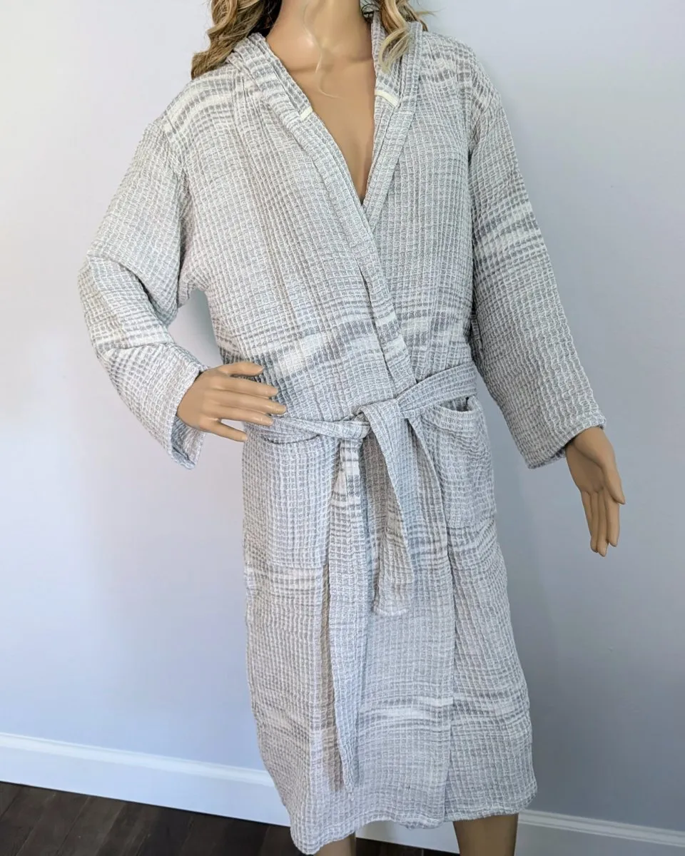 Radiant Bathrobe Collection – Hooded Waffle Weave Turkish Cotton Robes, Soft & Breathable
