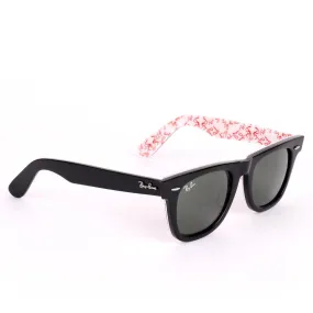 Ray-Ban All Black Wayfarer Red Signature Scripted Sunglasses