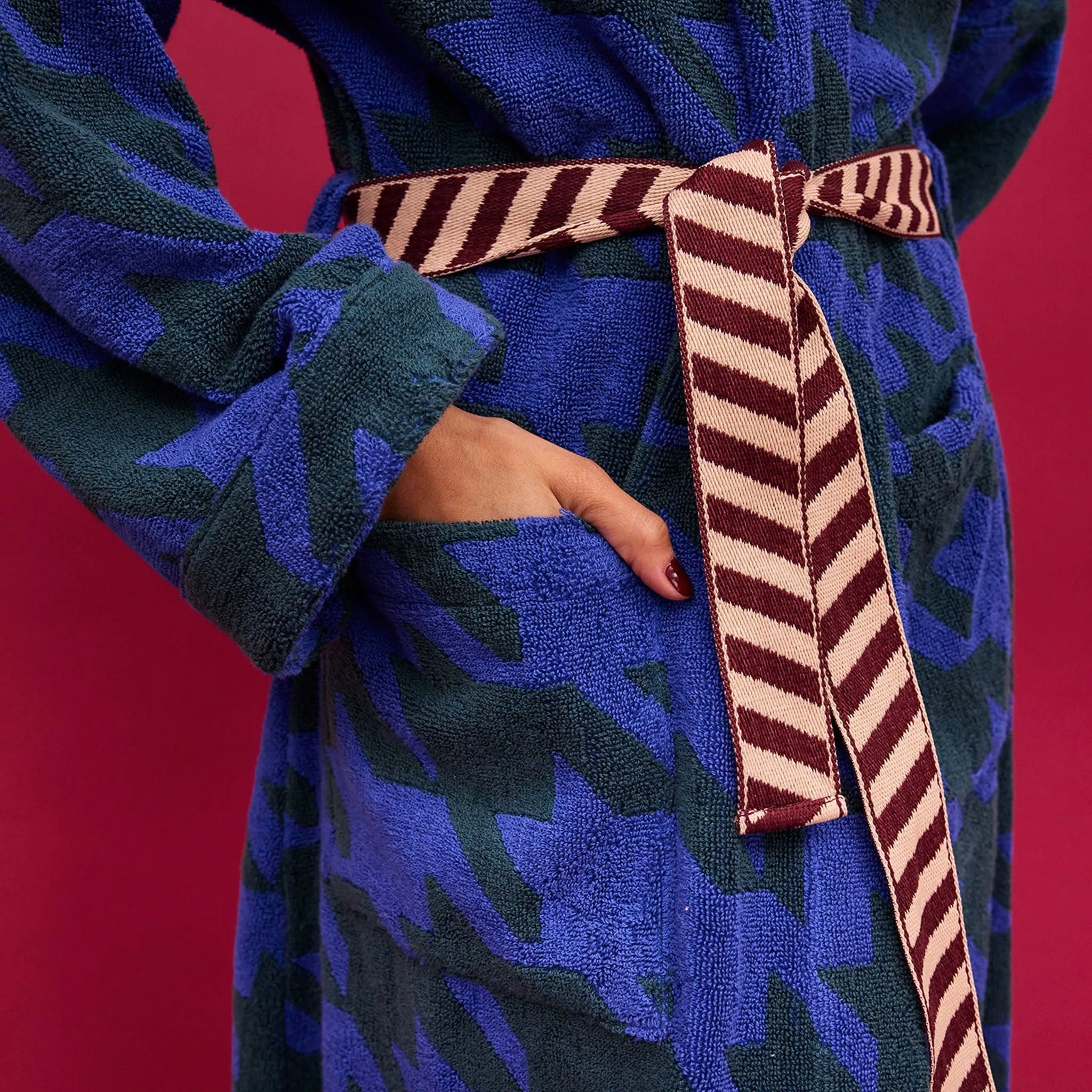 Sage x Clare Vinita Towelling Robe - Lapis