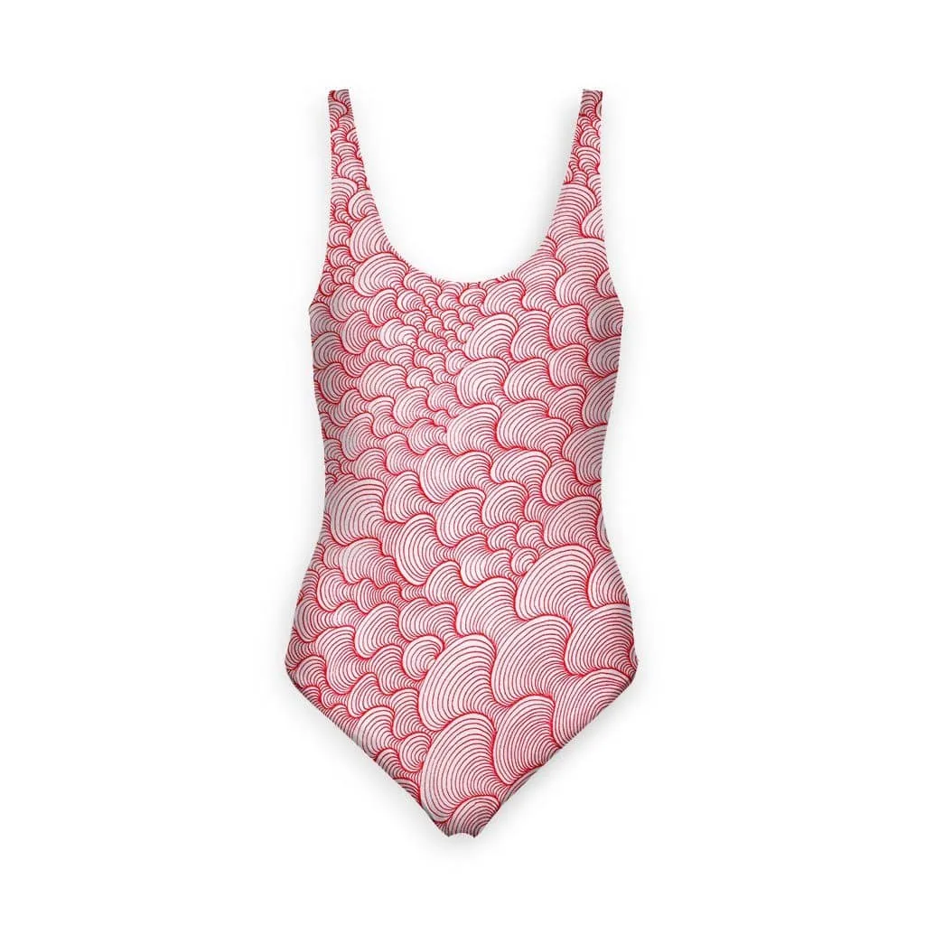 SCRIBBLEWAVE - Red Women's One Piece Swimsuit