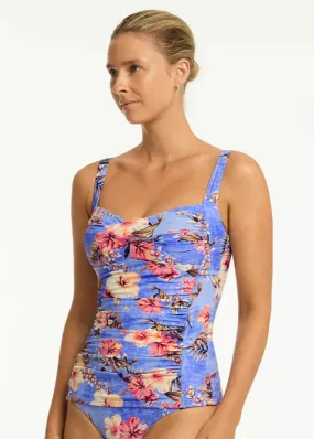 Sea Level Blue Hawaii Twist Tankini Top