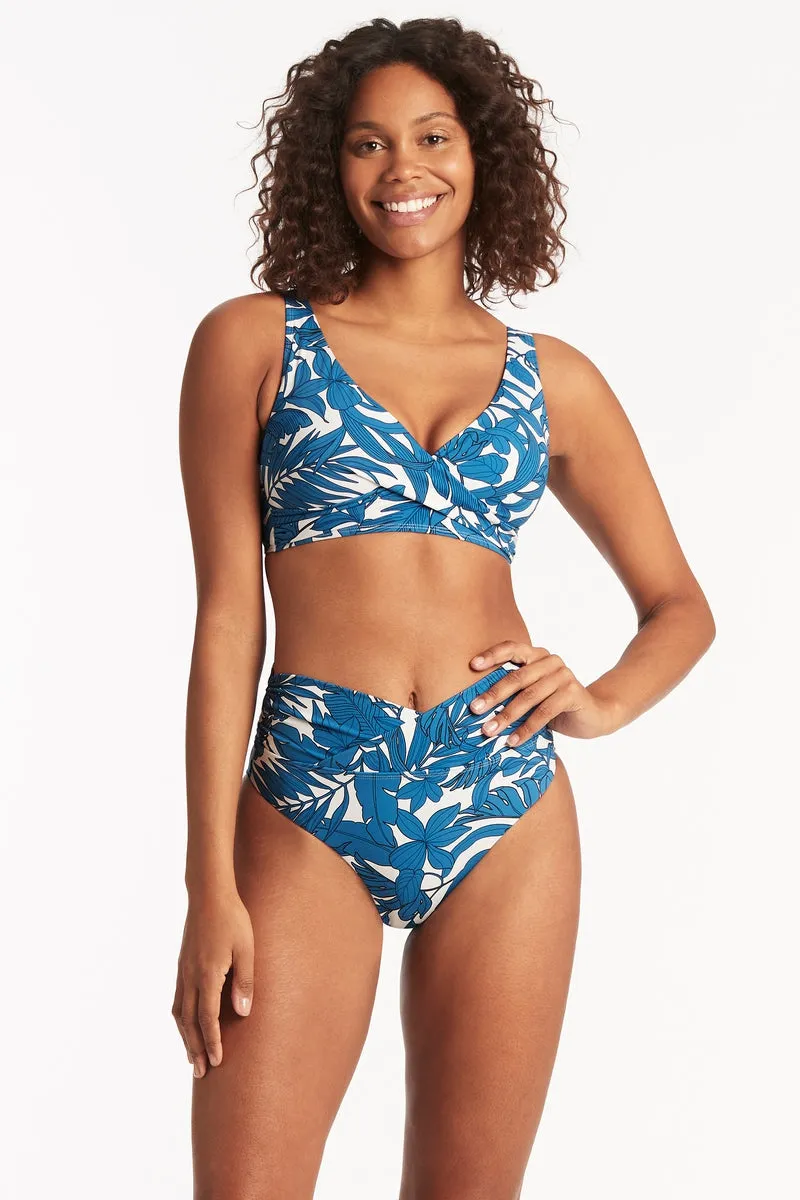 Sea Level Retreat Wrap Hi Waist Bikini Bottom