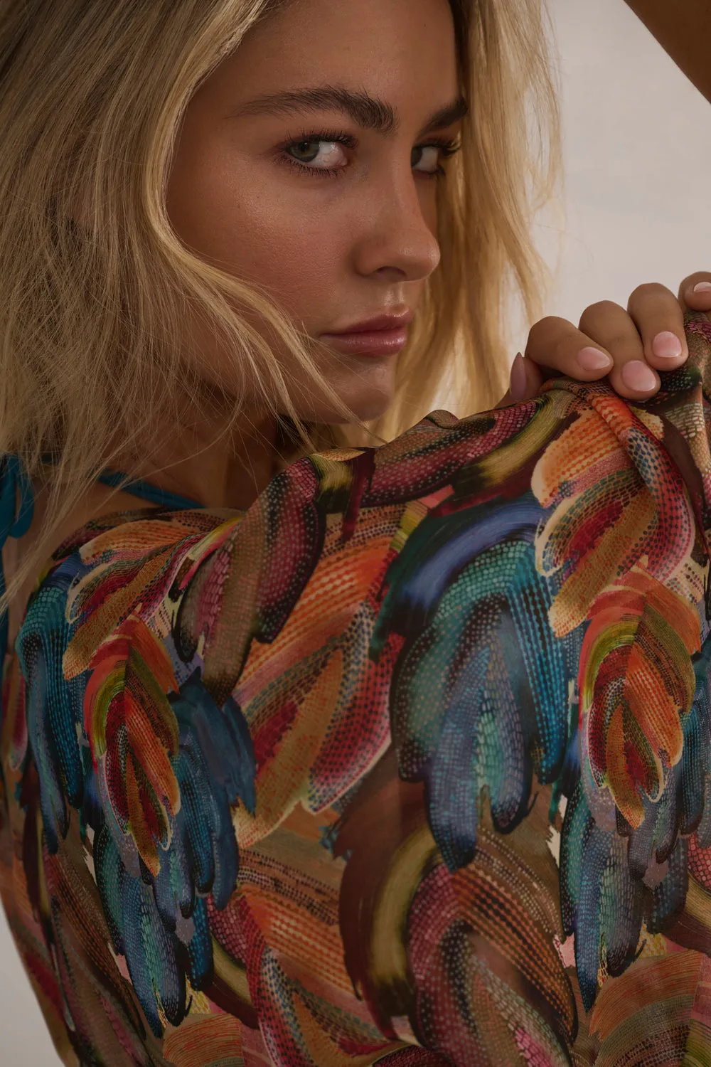 Shan Mia Mesh Kimono - Rio Print