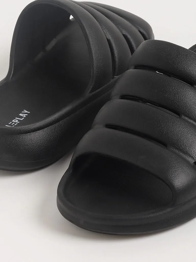 SOLEPLAY Black Multi-Strap Slides
