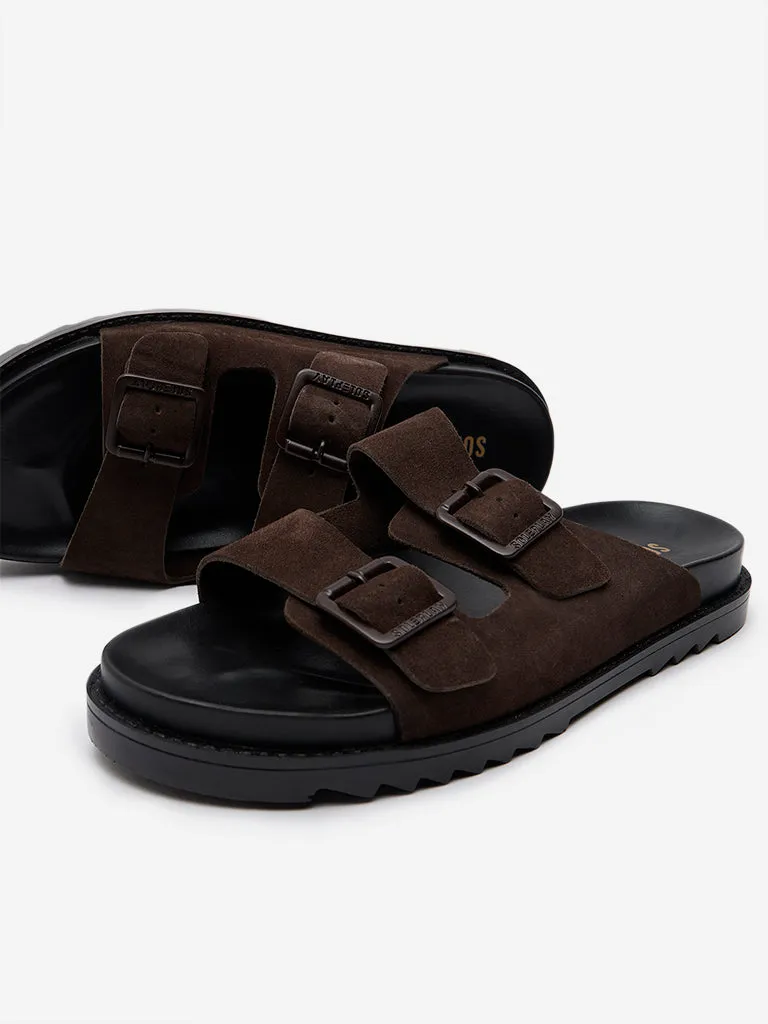 SOLEPLAY Dark Brown Dual-Strap Slides