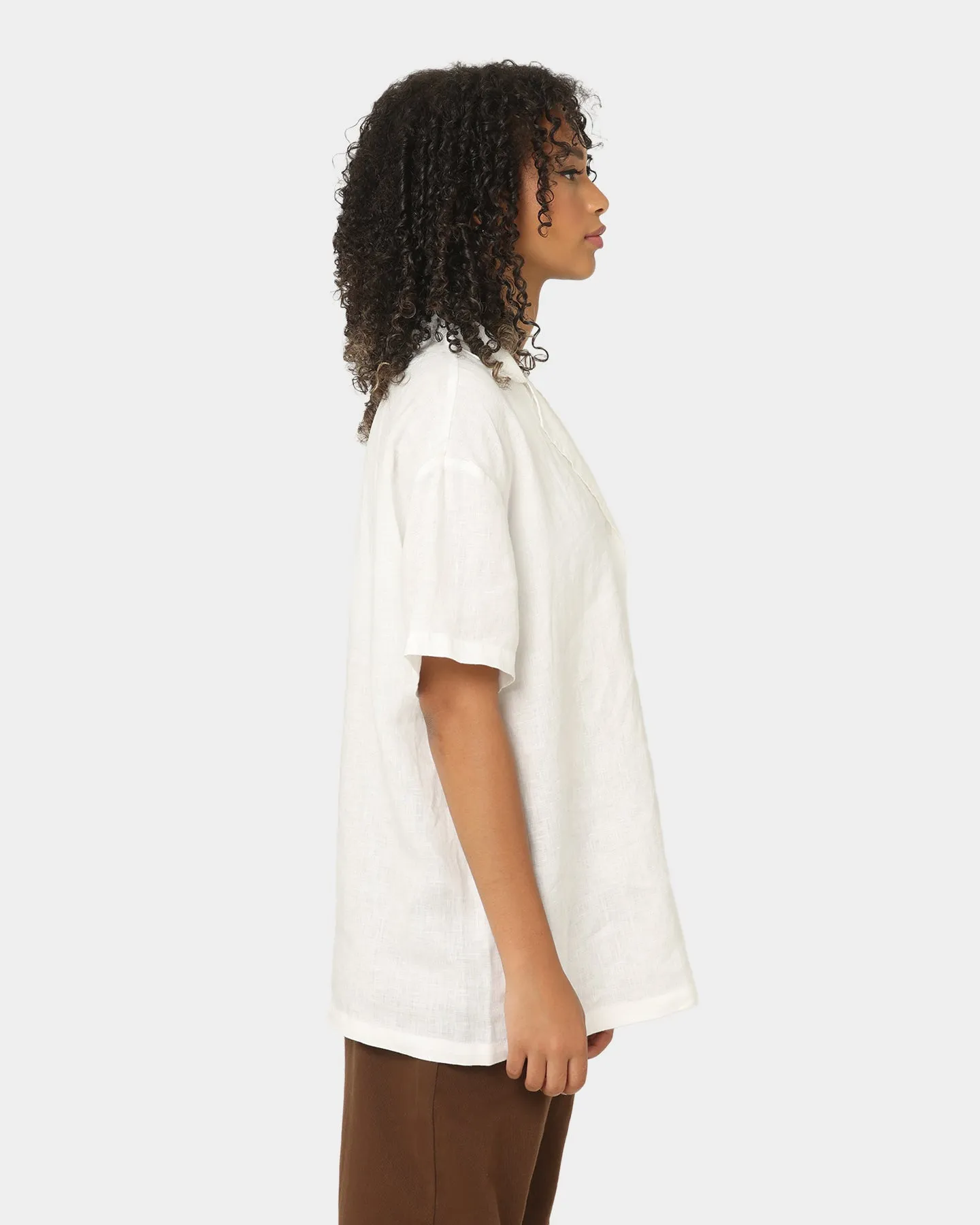 Stussy Women's Cali Linen Oversized Shirt White