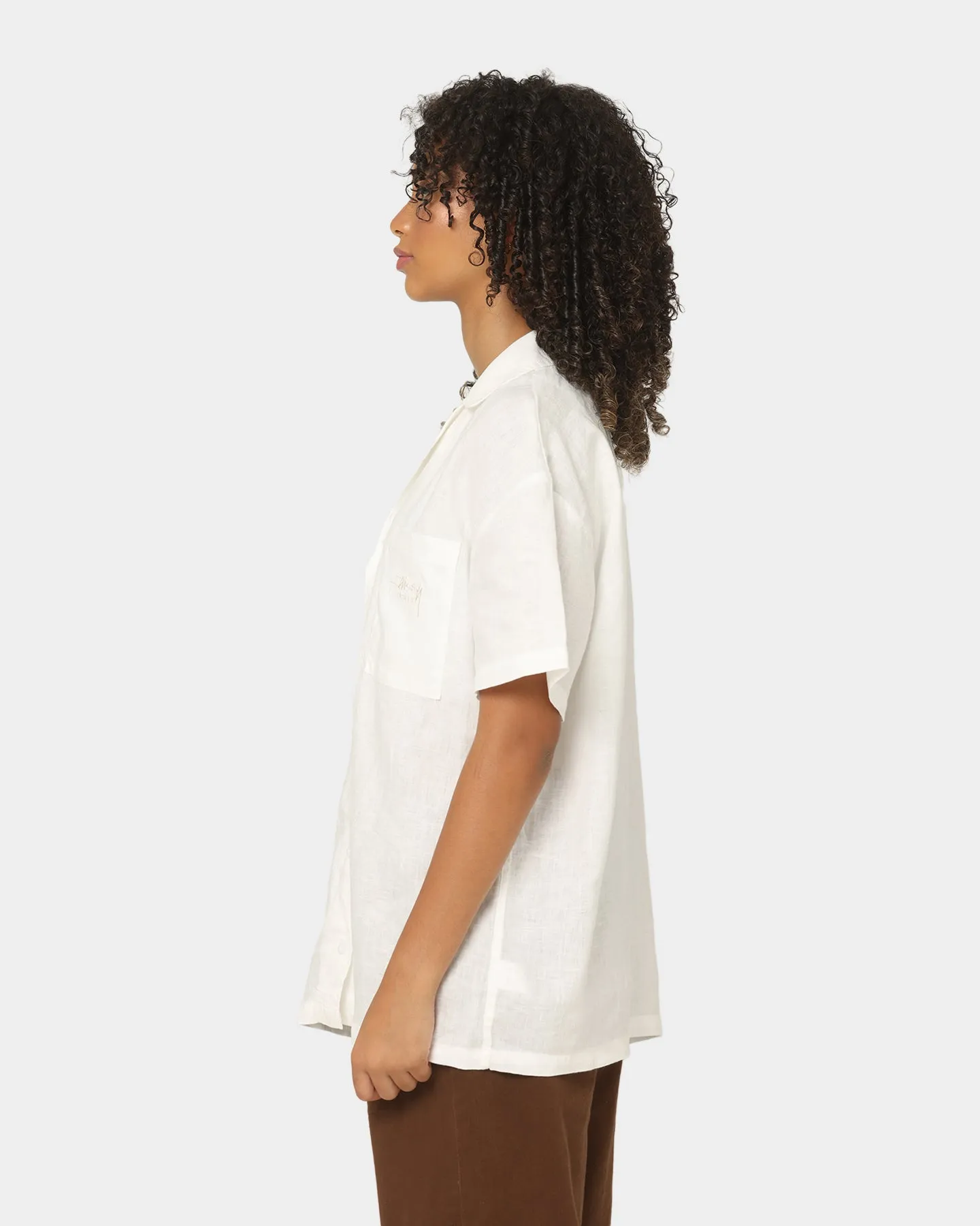 Stussy Women's Cali Linen Oversized Shirt White