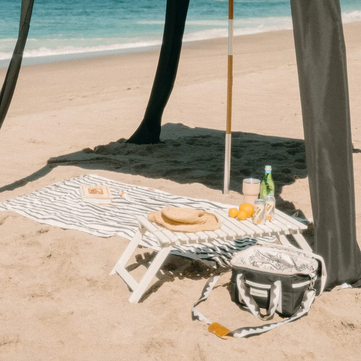 The Beach Towel - Monaco Black Stripe