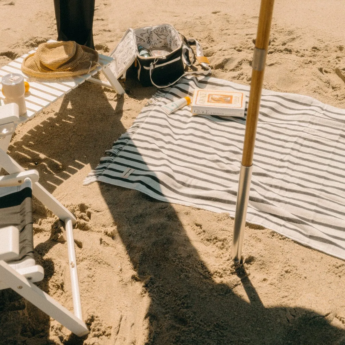 The Beach Towel - Monaco Black Stripe