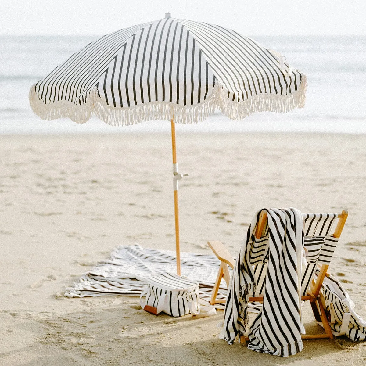 The Beach Towel - Monaco Black Stripe