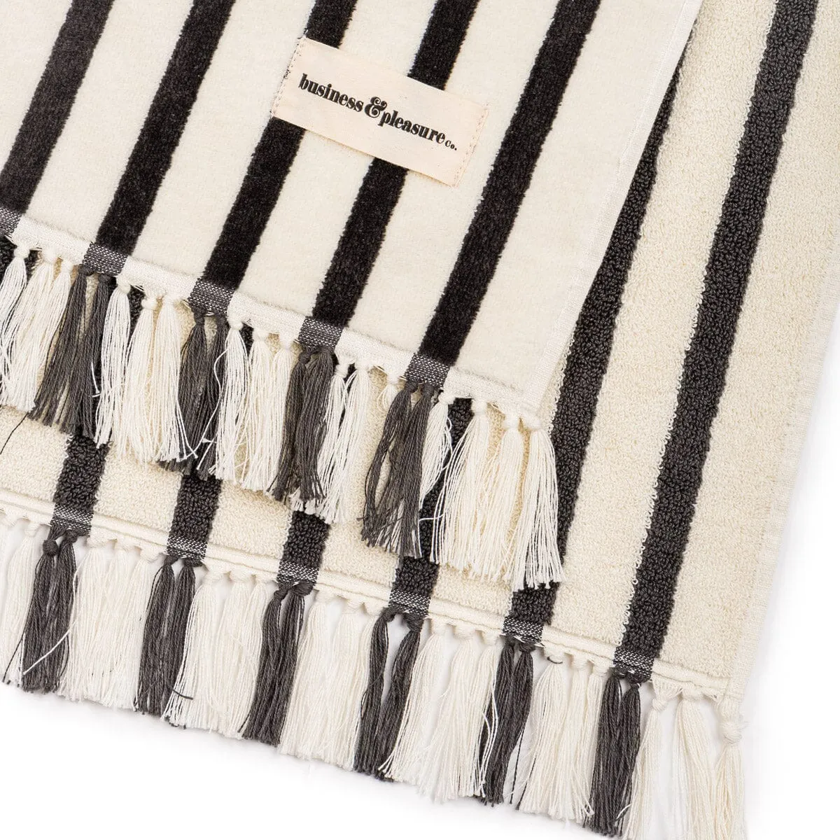 The Beach Towel - Monaco Black Stripe