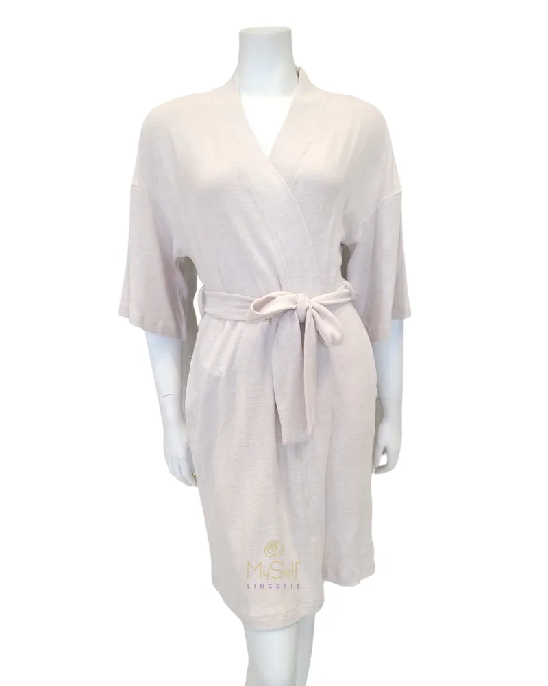 UGG Oatmeal Heather Peached Knit Monrose Wrap Robe