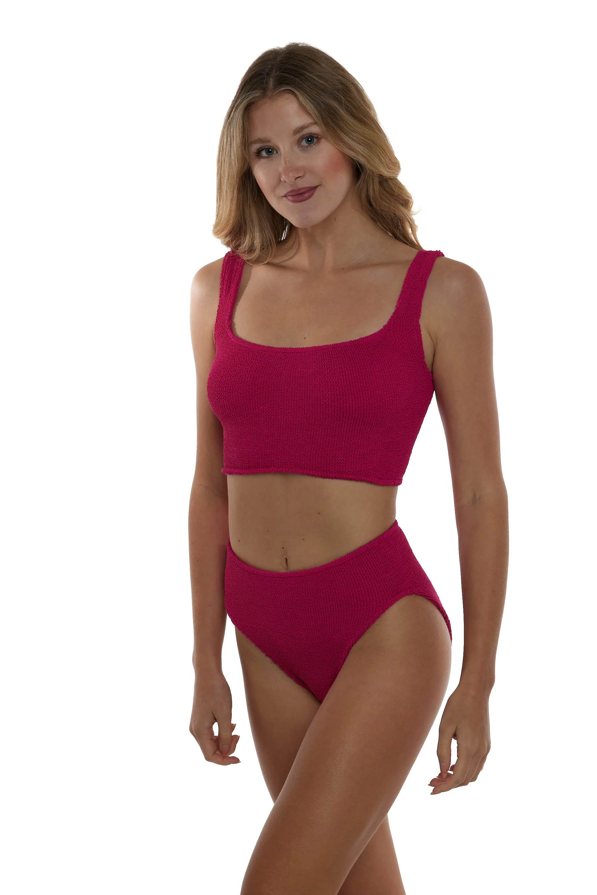 Venice High Waisted One Size Bikini BOTTOM ONLY (Raspberry)