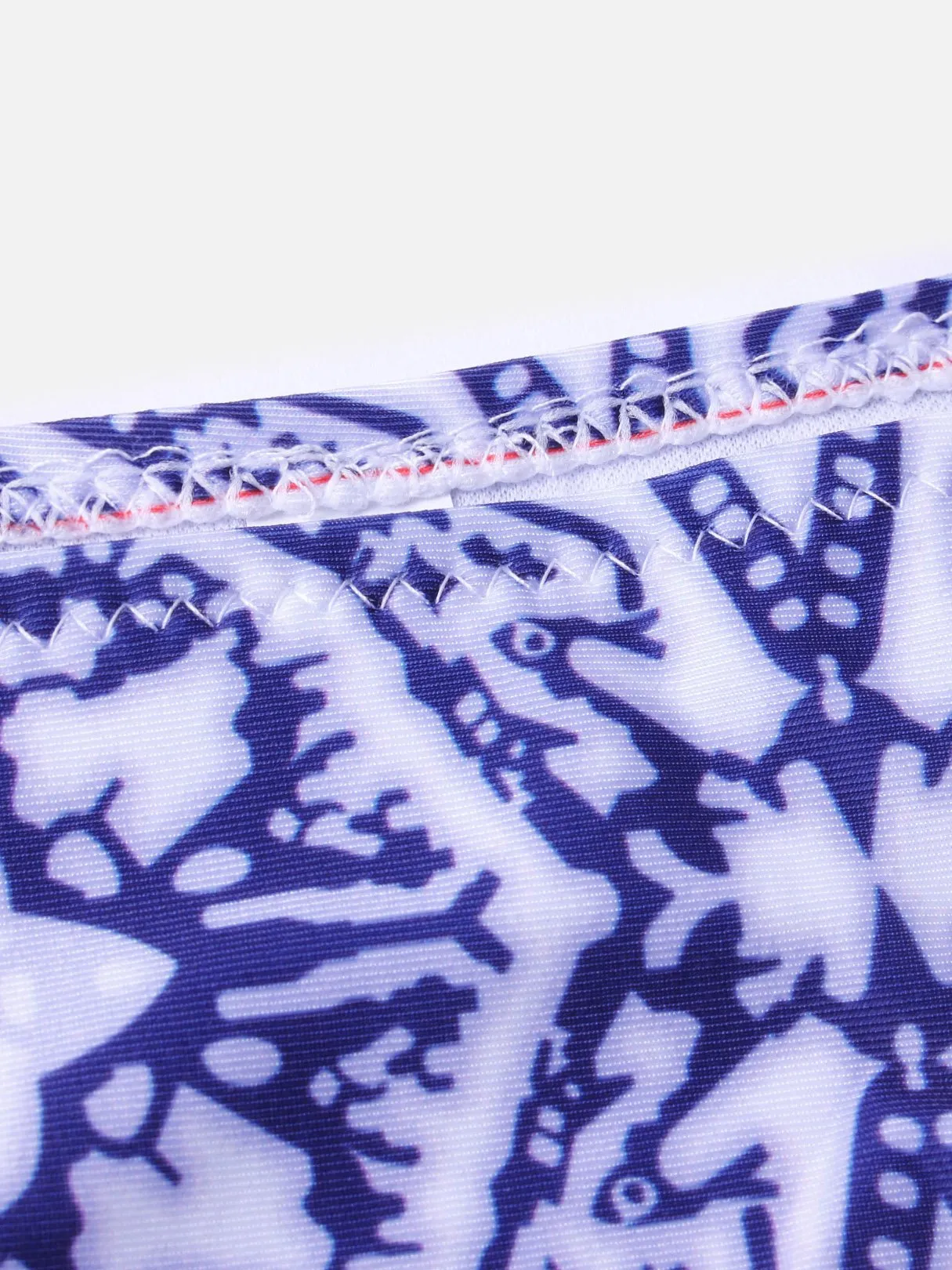 Wholesale Blue Halter Sleeveless Printed Backless Two Piece Bikinis