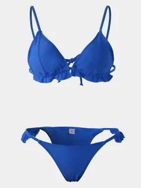 Wholesale Blue Padded V-Neck Sleeveless Bikinis