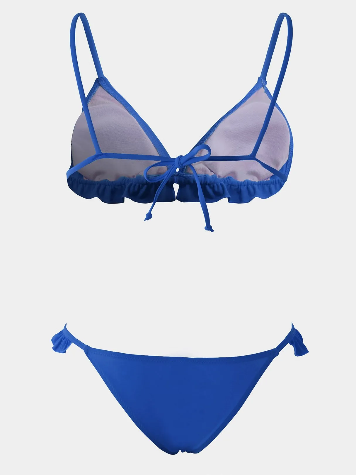 Wholesale Blue Padded V-Neck Sleeveless Bikinis