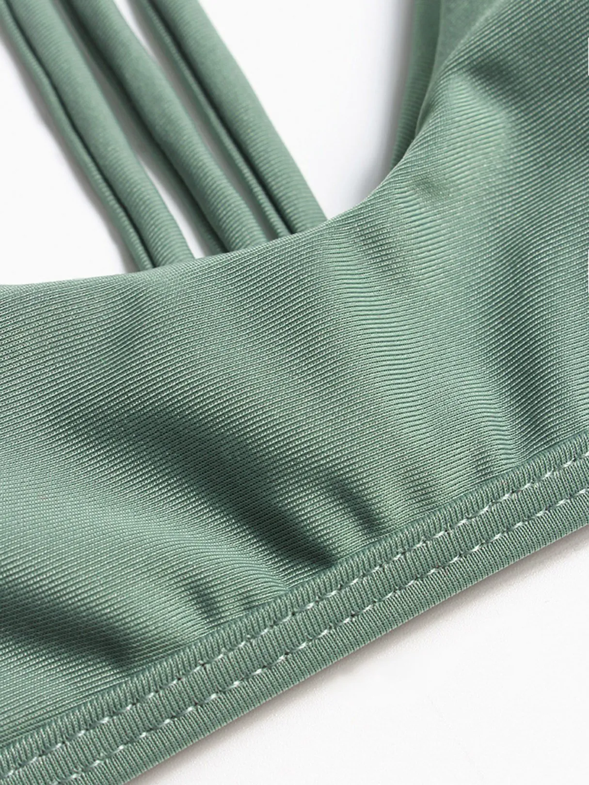 Wholesale Green Halter Sleeveless Plain Two Piece Bikinis