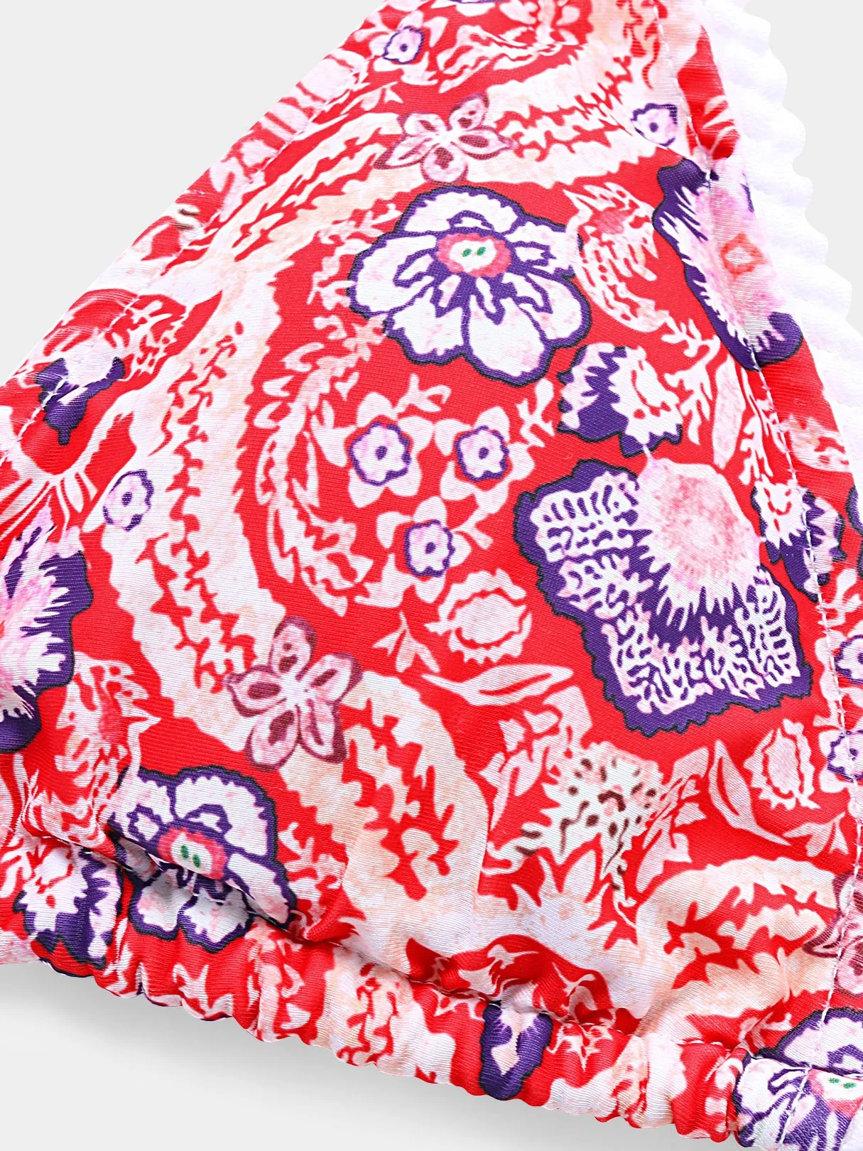 Wholesale Halter Deep V Neck Floral Print Backless Sleeveless 2 Piece Bikinis
