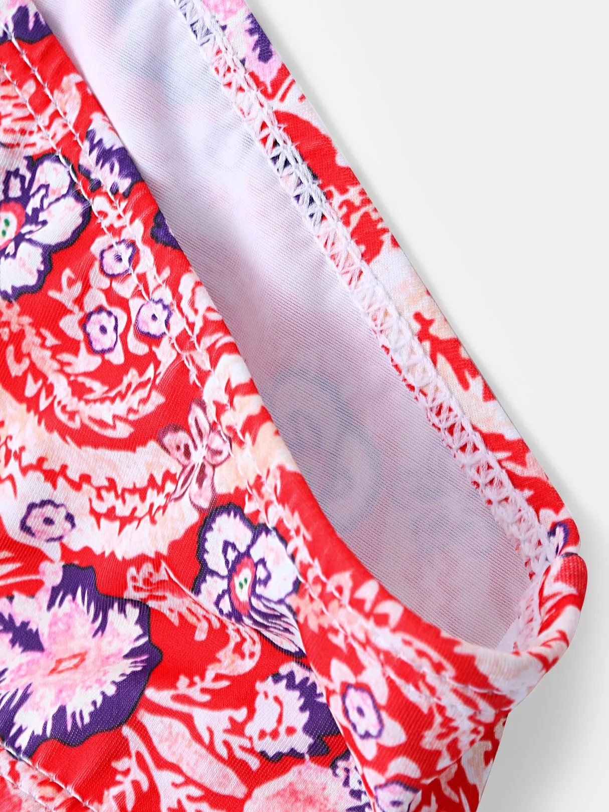 Wholesale Halter Deep V Neck Floral Print Backless Sleeveless 2 Piece Bikinis