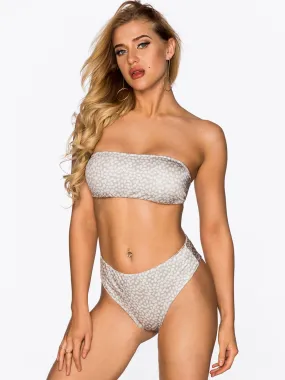 Wholesale Off The Shoulder Printed High Waist 2 Piece Bikinis