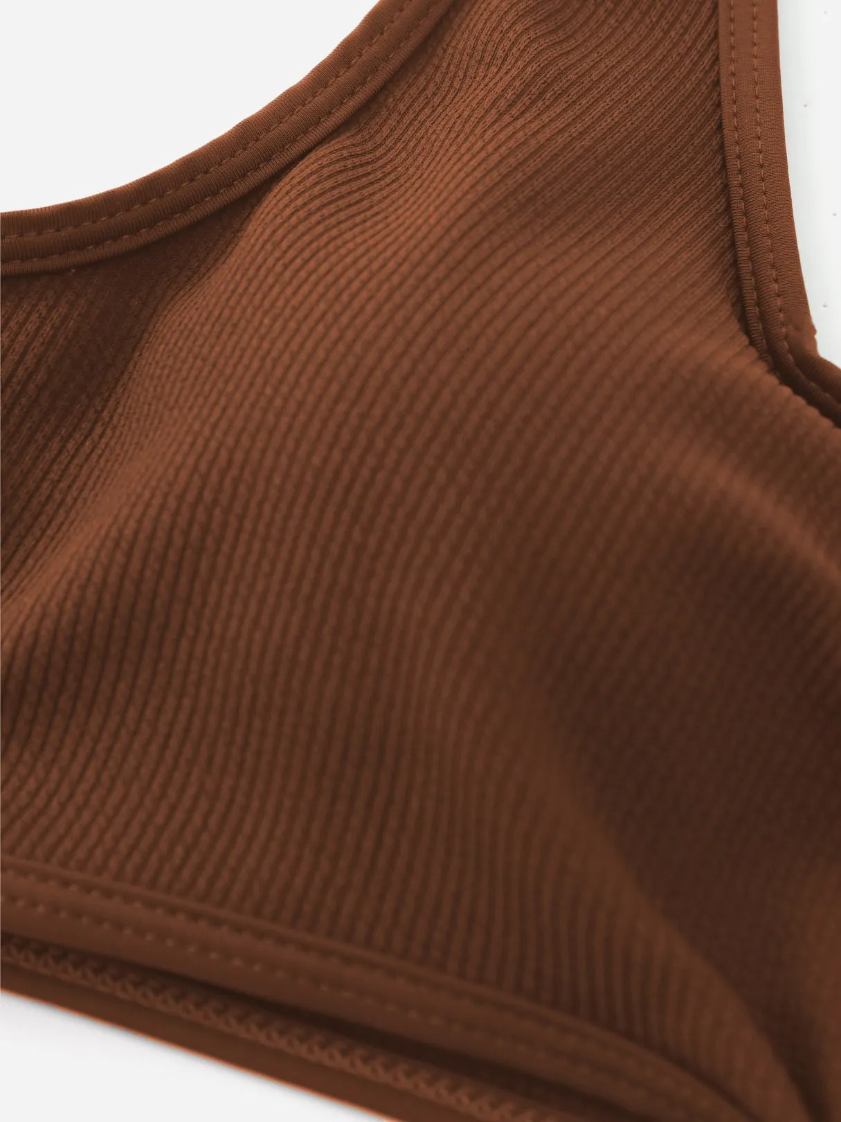 Wholesale Scoop Neck Sleeveless Plain Tie-Up Bikinis