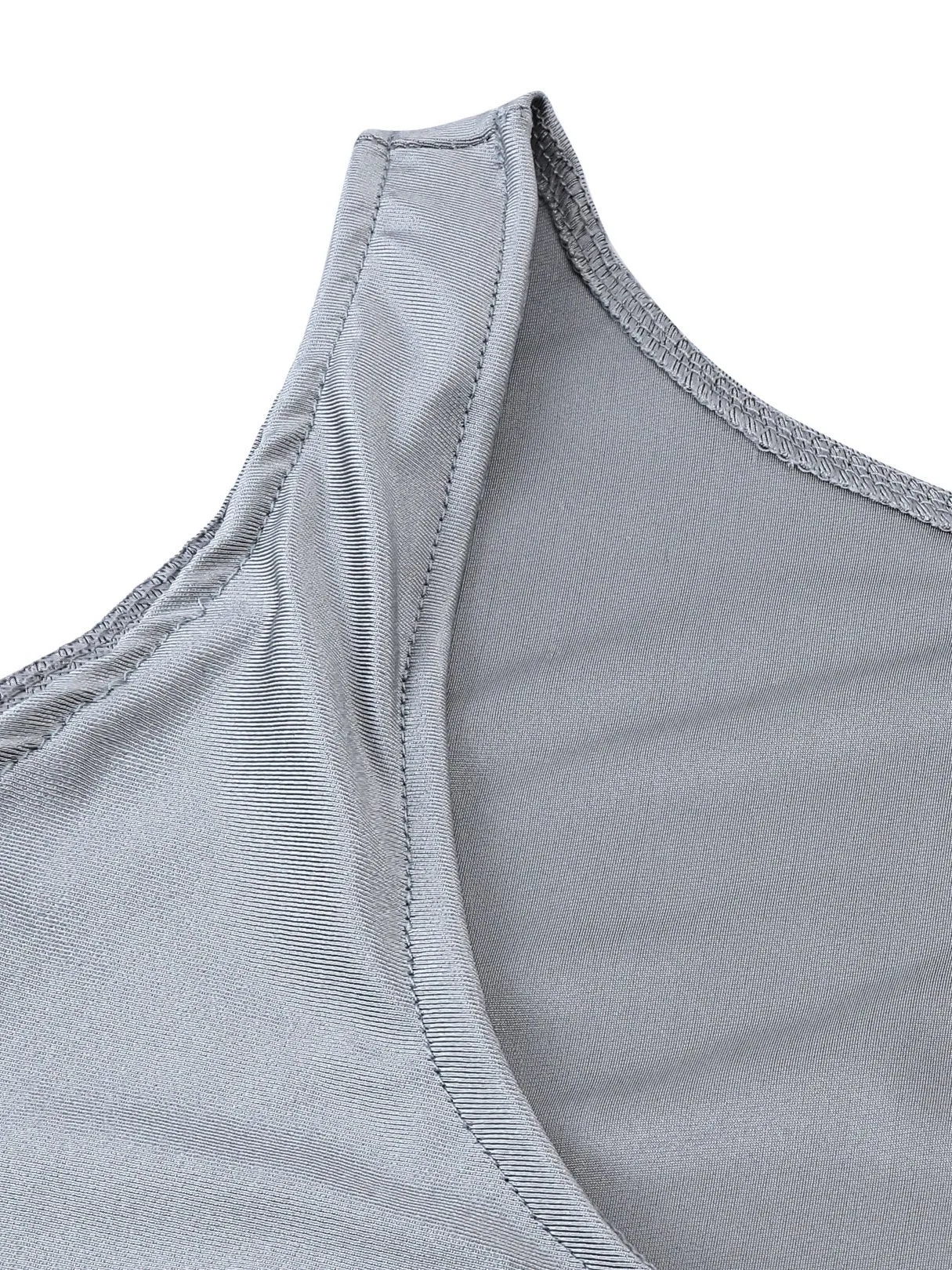 Wholesale Silver Round Neck Sleeveless Two Piece Bikinis