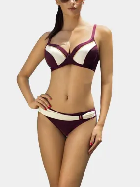 Wholesale Sleeveless Burgundy 2 Piece Bikinis