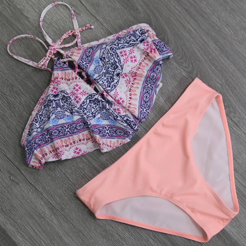 Women's Halter Top Bikini Set