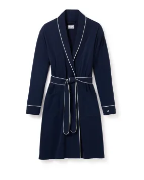 Women's Pima Maternity Robe in Navy